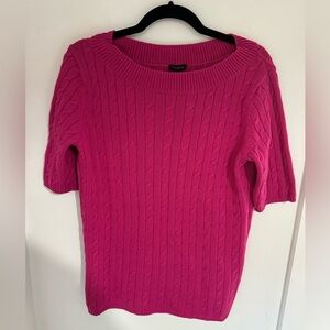 Talbots Pink Cable Knit Sweater